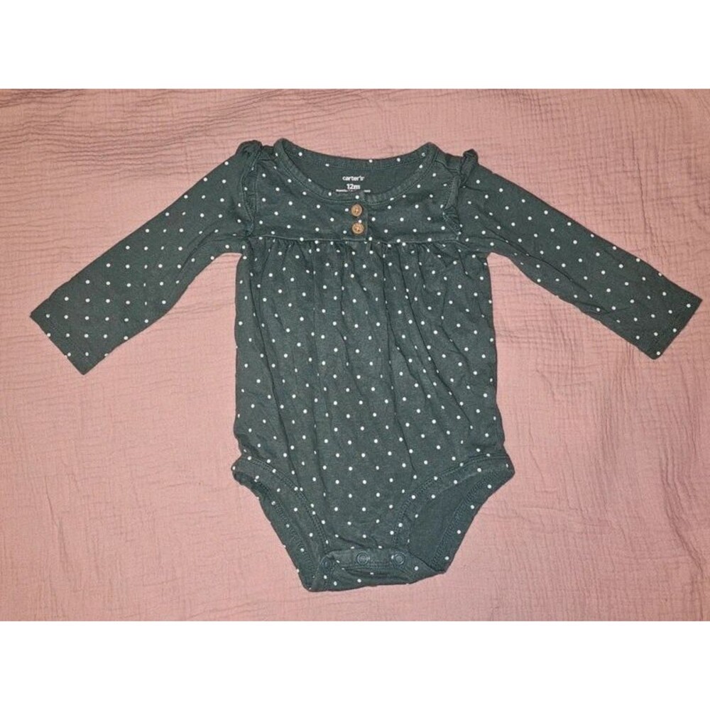 Carter's Baby Girl Long Sleeve 12M Onesie